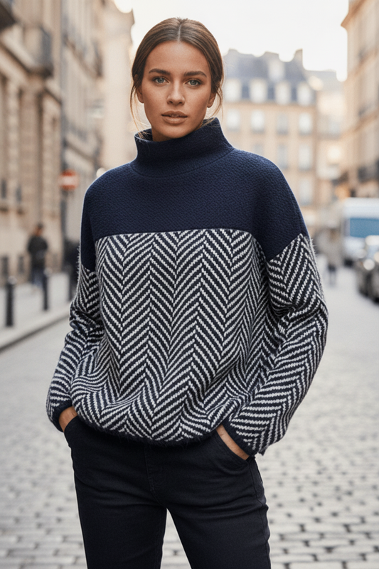 Women's Knit Sweater – Stand Collar