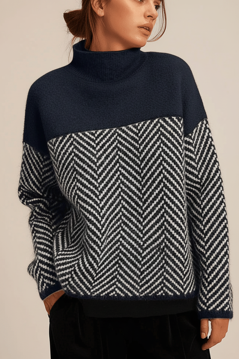 Women's Knit Sweater – Stand Collar