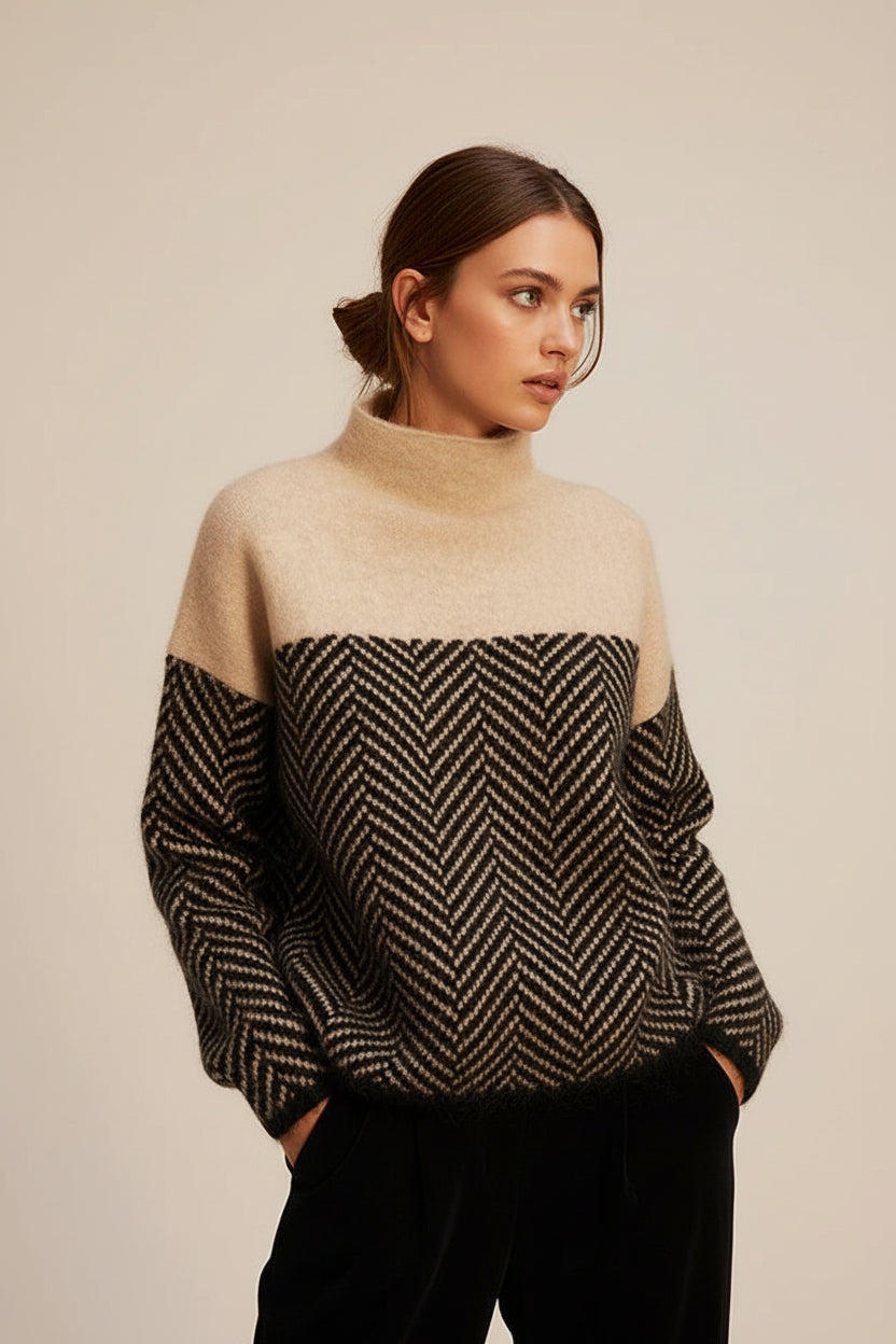 Women's Knit Sweater – Stand Collar