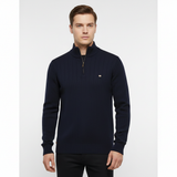 Knitted Sweater with Zip - Collar Sweater