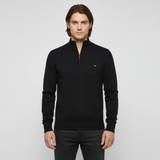 Knitted Sweater with Zip - Collar Sweater