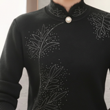 Knitted Sweater with High Collar - Susanne