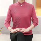 Knitted Sweater with High Collar - Susanne