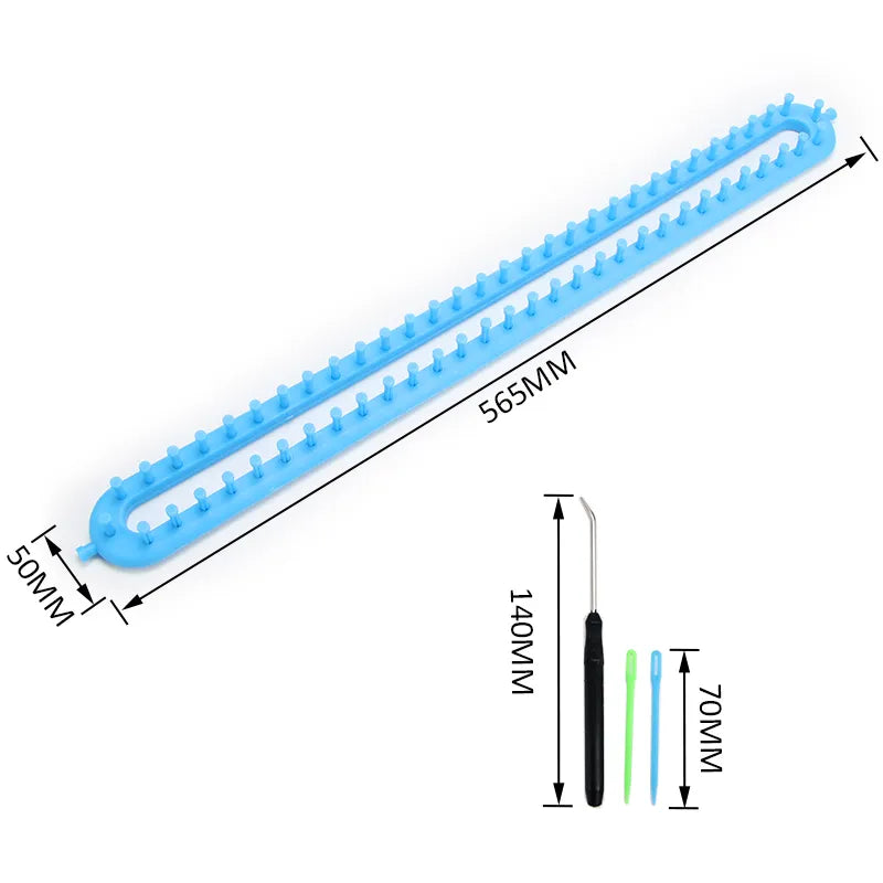 Needle-Free Knitting Loom – Peg System, 4 Sizes 26-58cm & Multi-Color