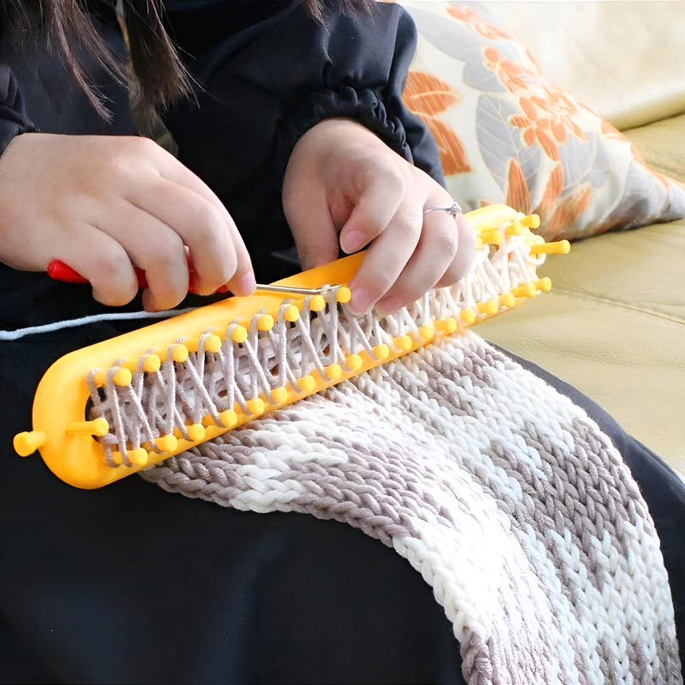 Needle-Free Knitting Loom – Peg System, 4 Sizes 26-58cm & Multi-Color