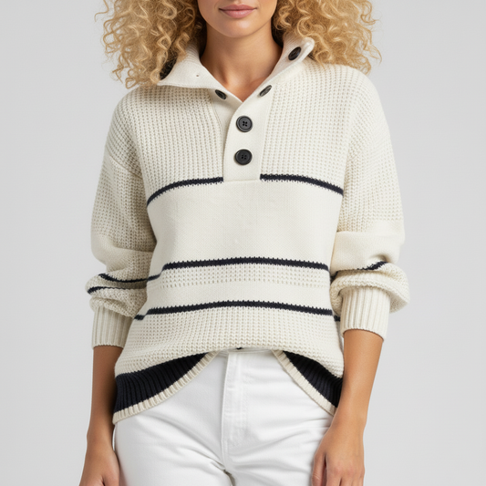 Women's Structured Striped Knit Sweater