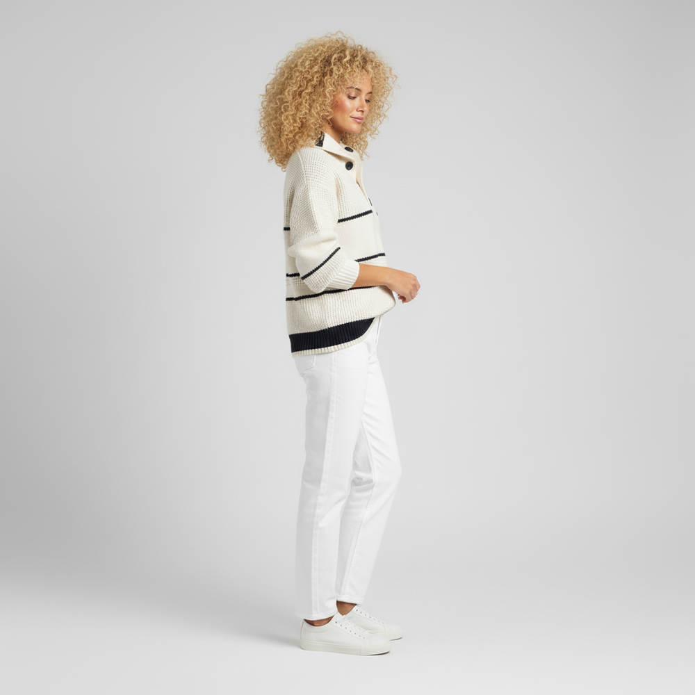 Women's Structured Striped Knit Sweater