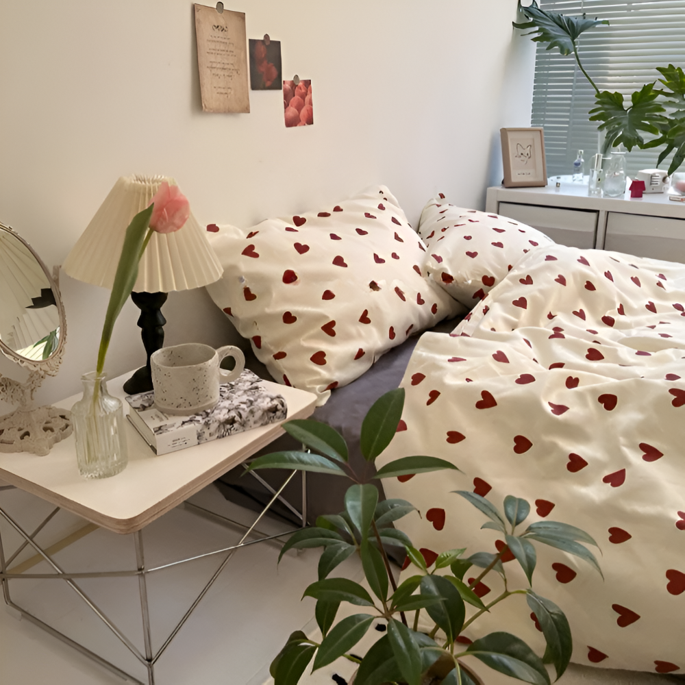 Optimized Product Title: "Herzmuster Bettwäsche-Set für ein gemütliches Schlafzimmer | Hochwertige Baumwolle | 2-teiliges Set" 

This title includes relevant keywords, highlights the material, and specifies that it's a two-piece set, making it more appeal