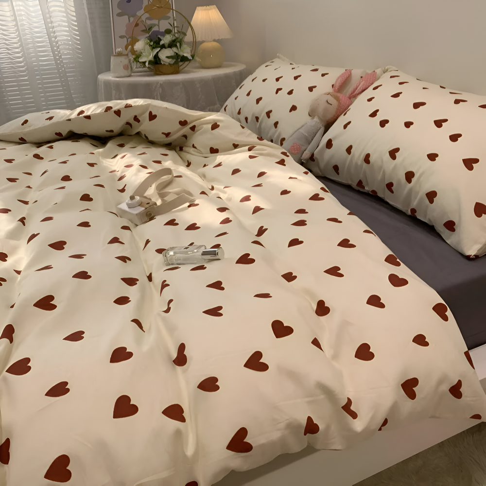 Optimized Product Title: "Herzmuster Bettwäsche-Set für ein gemütliches Schlafzimmer | Hochwertige Baumwolle | 2-teiliges Set" 

This title includes relevant keywords, highlights the material, and specifies that it's a two-piece set, making it more appeal