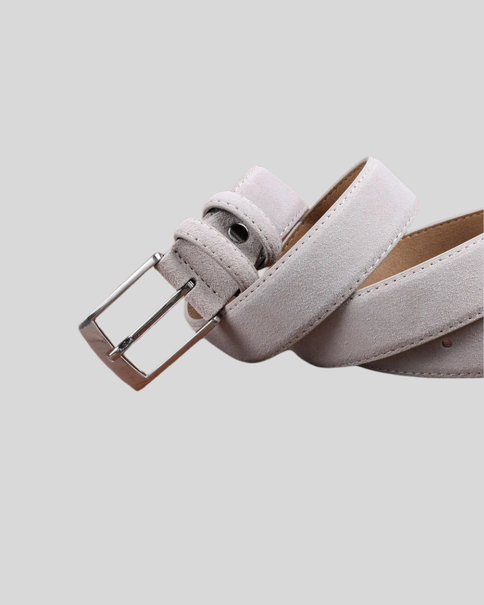 Wildleder Gürtel in elegantem Grau
