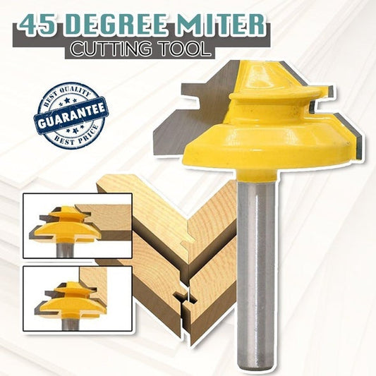45-Degree Miter Router Bit – 8mm Shank, Carbide Blade & Teflon Coated