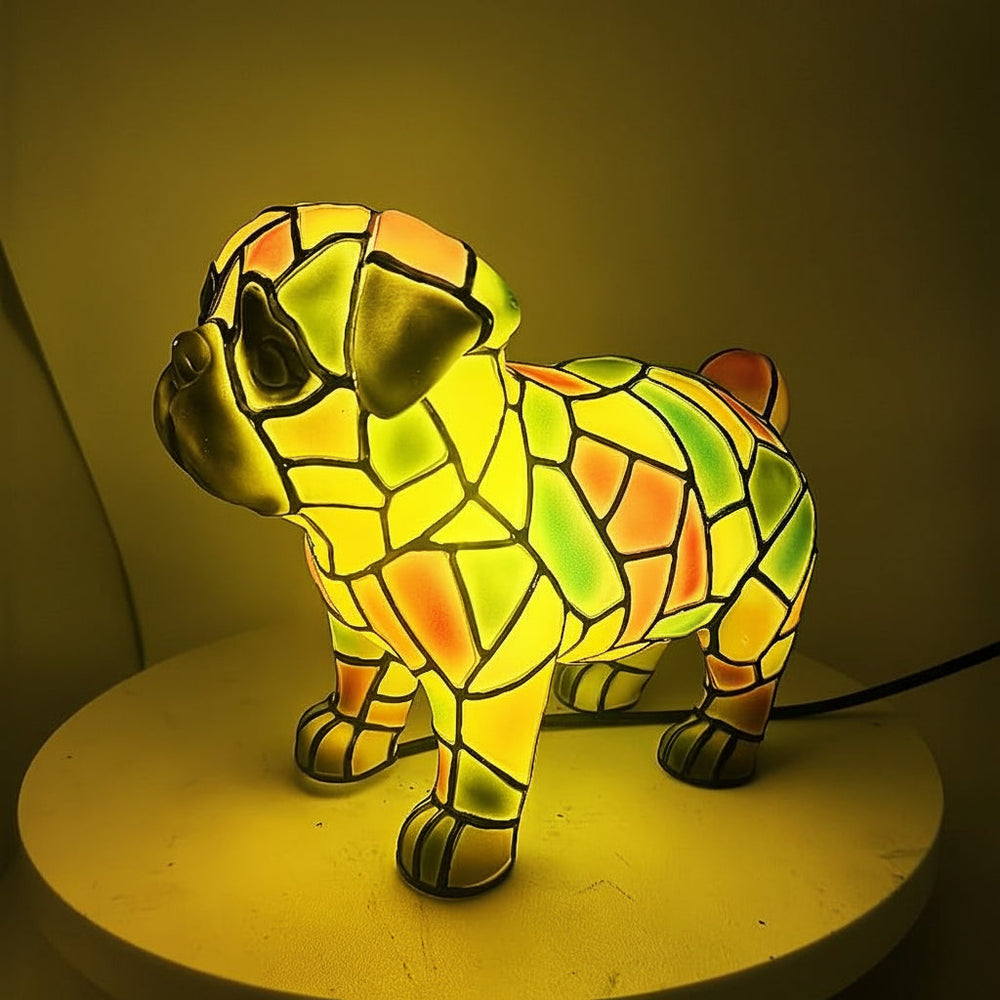 Table Lamp Decorative Resin Dog Figurine Accent Light
