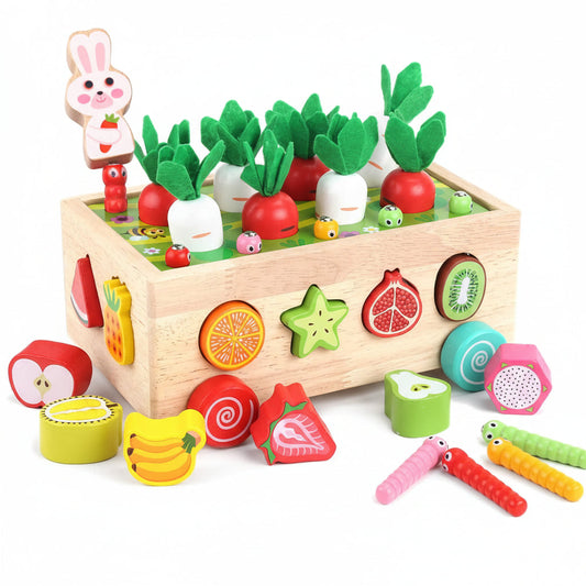 Wooden Montessori Toy Set – Educational, Farm Play & Fine Motor Skills