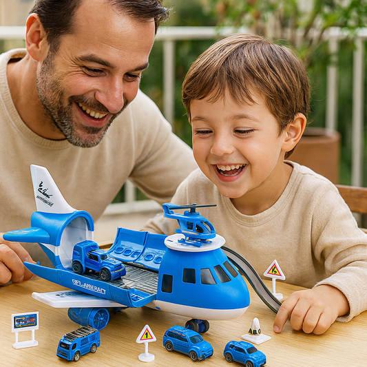 Airplane Toy Playset – Vehicle Transport Set, Kids Action Set & Interactive Fun
