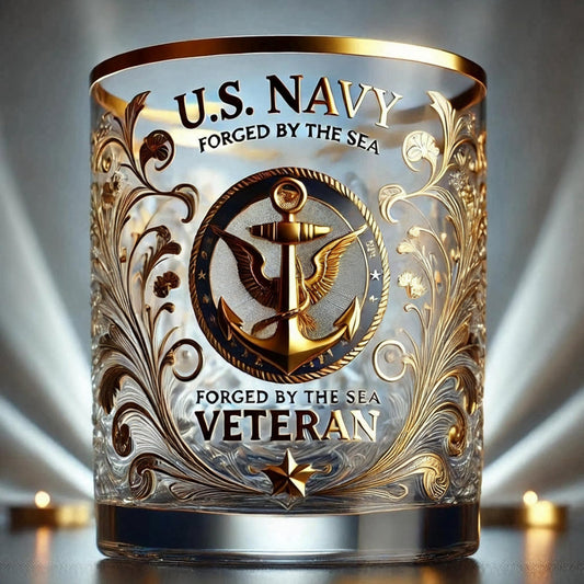 Veteran Tribute Glass – Engraved Design & Memorial Decor