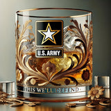 Glass Veteran Tribute Engraved Memorial Decor