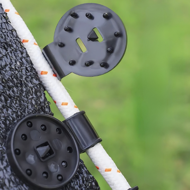 Shade Sail Net Fixing Clips – Plastic, 6×4cm, Black, Set of 50