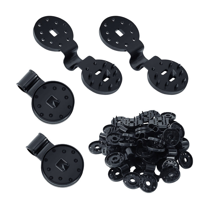 Shade Sail Net Fixing Clips – Plastic, 6×4cm, Black, Set of 50