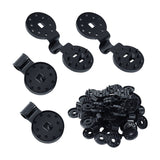 Shade Sail Net Fixing Clips – Plastic, 6×4cm, Black, Set of 50