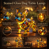 Stained Glass Table Lamp – Dog Design, Animal Decor & Ambient Lighting