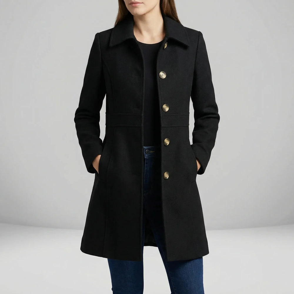 Fitted A-Line Coat - Cecile - 2