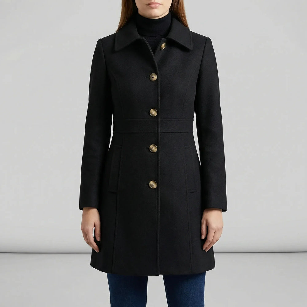Fitted A-Line Coat - Cecile - 4