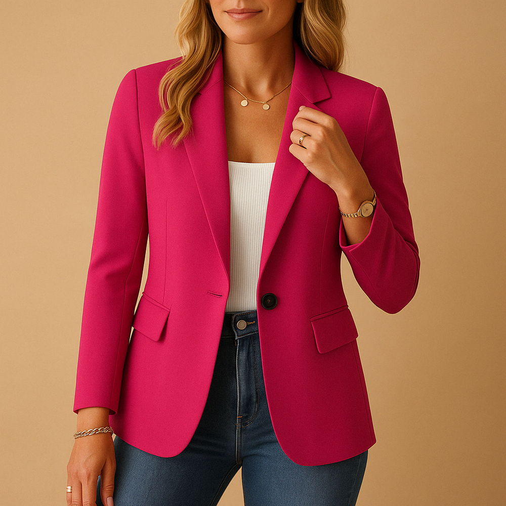 Alexandra – Fitted Blazer with Stretch Comfort – Pink