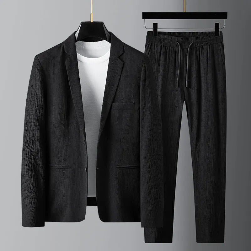 Textured Blazer And Pants Two-Piece Set - Harvey