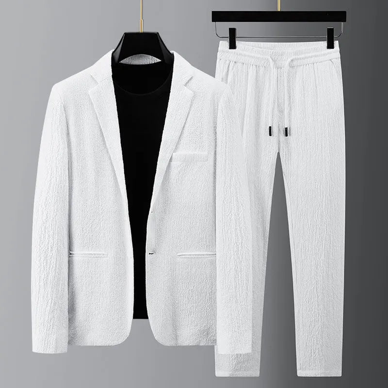 Textured Blazer And Pants Two-Piece Set - Harvey