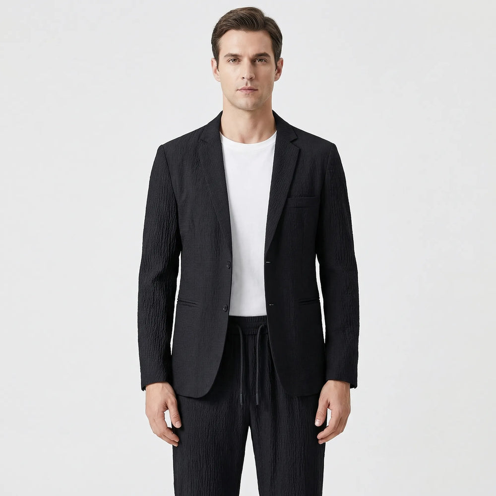 Calvin - Textured Blazer and Pants Two-Piece Set