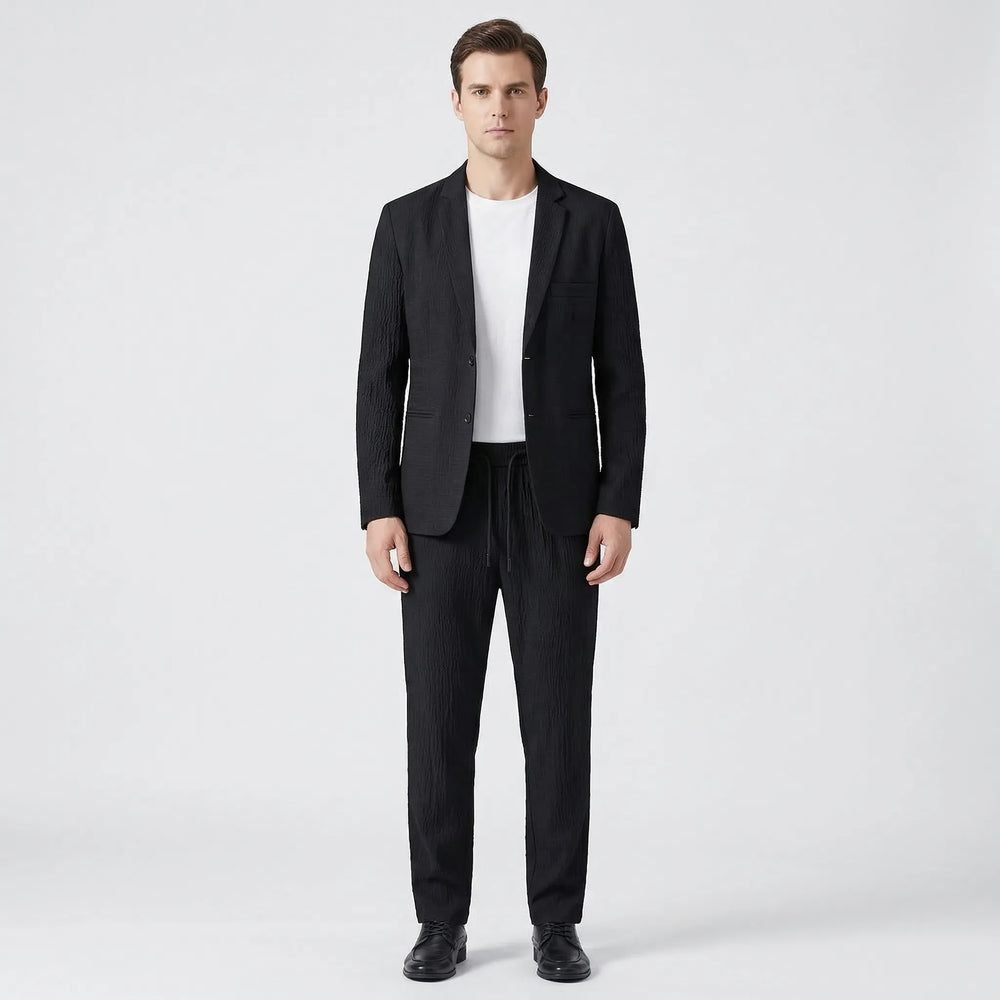 Calvin - Textured Blazer and Pants Two-Piece Set