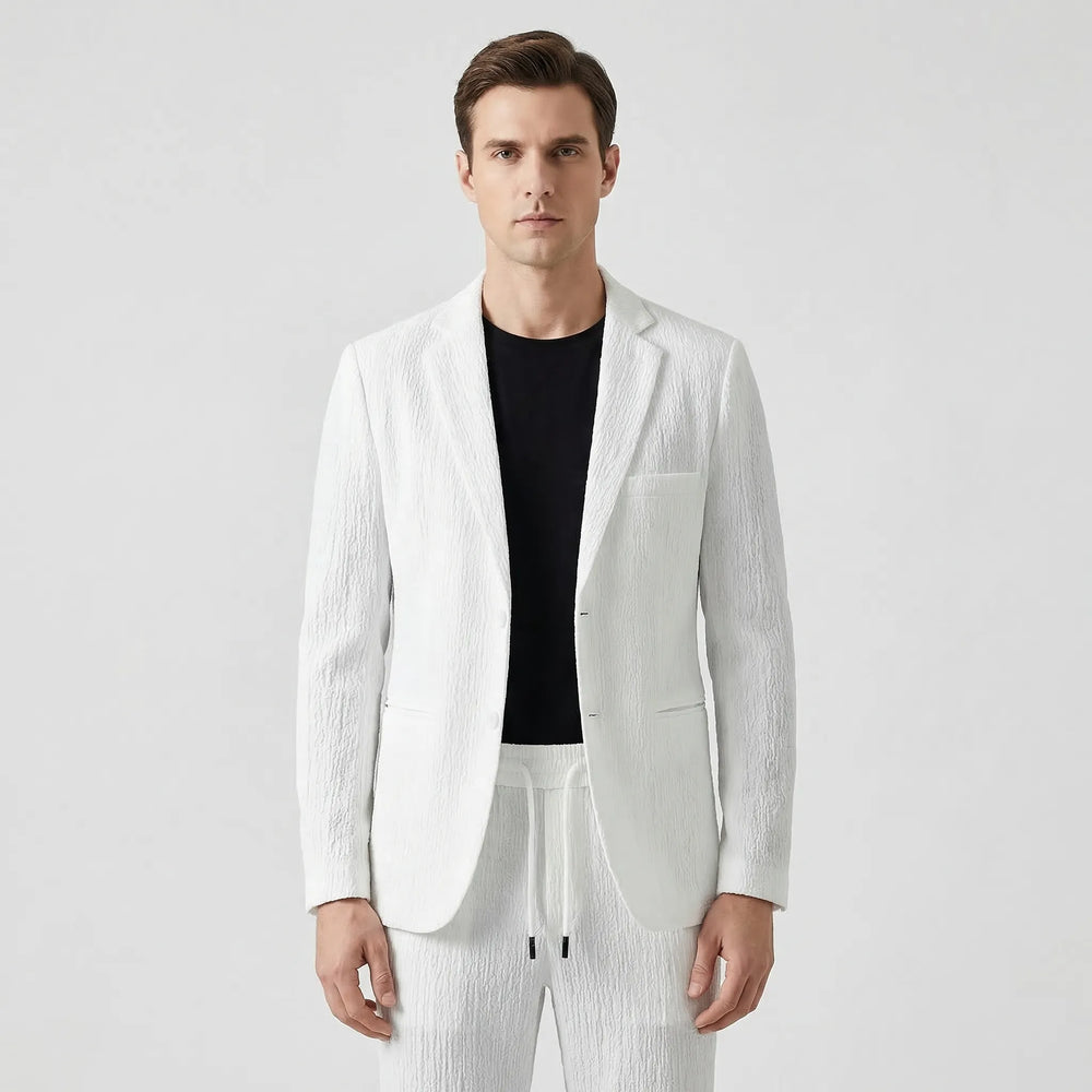 Calvin - Textured Blazer and Pants Two-Piece Set