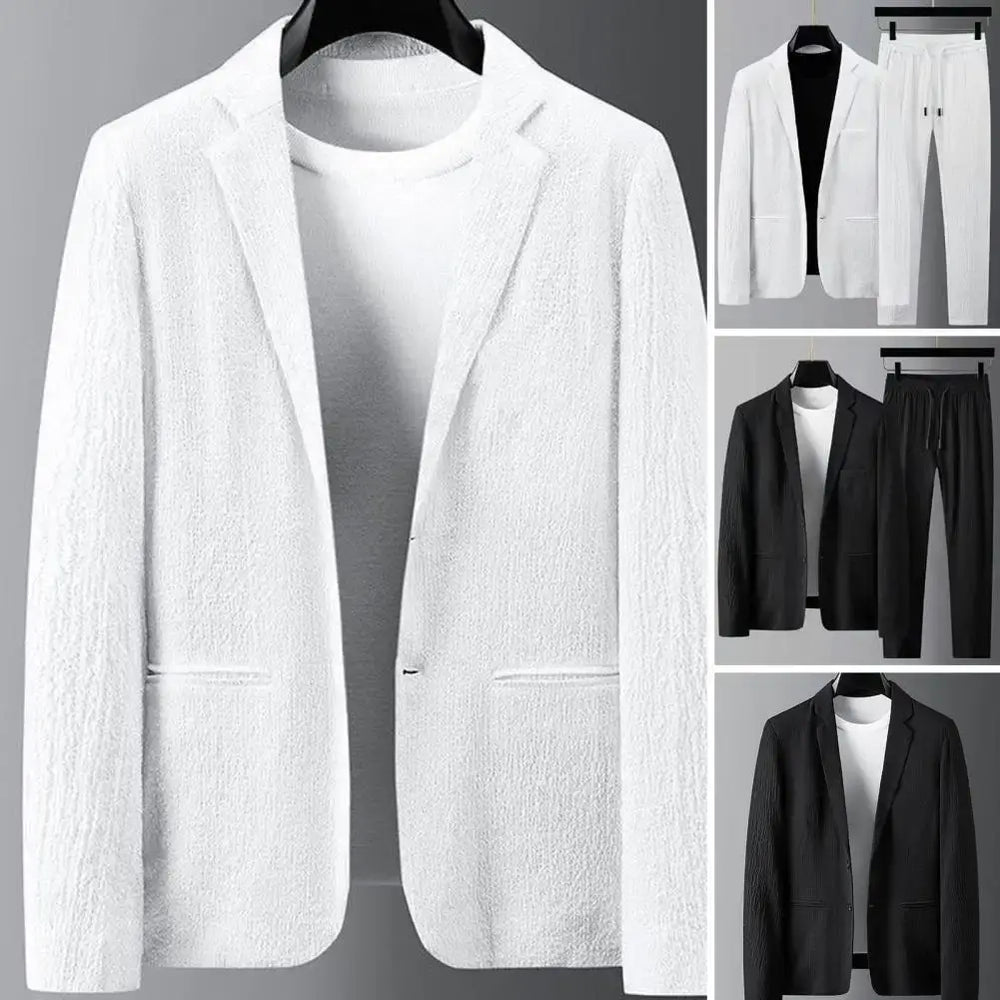 Textured Blazer And Pants Two-Piece Set - Harvey