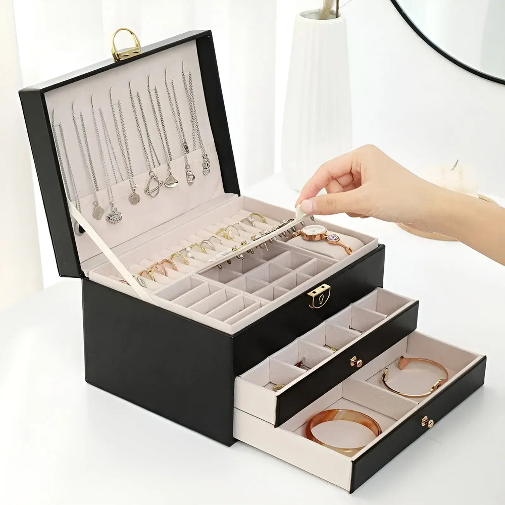 EleganceBox – Luxurious Multi-Tier Jewelry Box