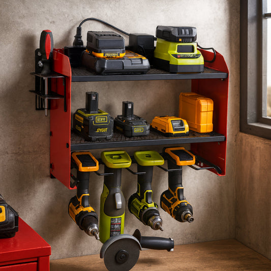 Tool Organizer – Wall Mount Design, Power Station Storage & Garage Shelf