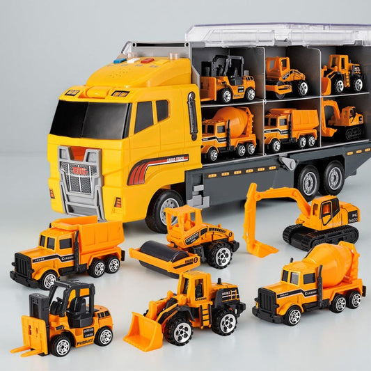 Construction Toy Set – Alloy Mini Truck Design, Play Carrier & Vehicle Kit