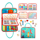 Toy Sensory Montessori Activity Board Travel Case