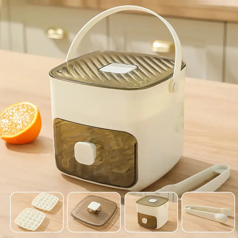 Optimized Product Title: **Eiswürfelbox mit Druckfunktion – 48 mühelos hergestellte, kleckerfreie Eiswürfel für perfekte Erfrischungen**