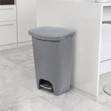 13 Gallon White Kitchen Trash Can Step Pedal Odor Protection