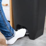 13 Gallon White Kitchen Trash Can Step Pedal Odor Protection