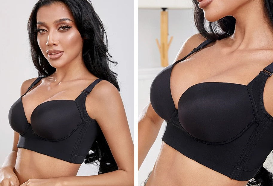 Plus-Size Push-Up Bra with Deep Cups for Maximum Lift and Comfort - Perfect Fit for Curvy Figures