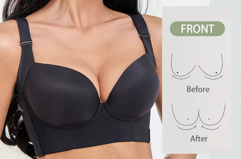 Plus-Size Push-Up Bra with Deep Cups for Maximum Lift and Comfort - Perfect Fit for Curvy Figures