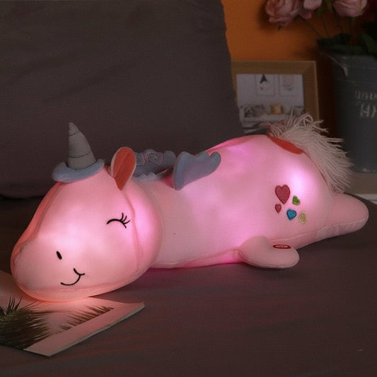 Light-Up Unicorn Plush Toy – LED Night Light, Soft Fabric & Stuffed Design