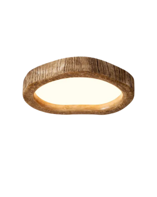 Le Halo Bois Ceiling Light – Rustic Wood-Effect, LED & Flush Mount Design