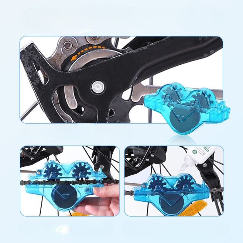 Bicycle Chain Cleaner Tool – ABS Plastic, Blue & 2-Pack