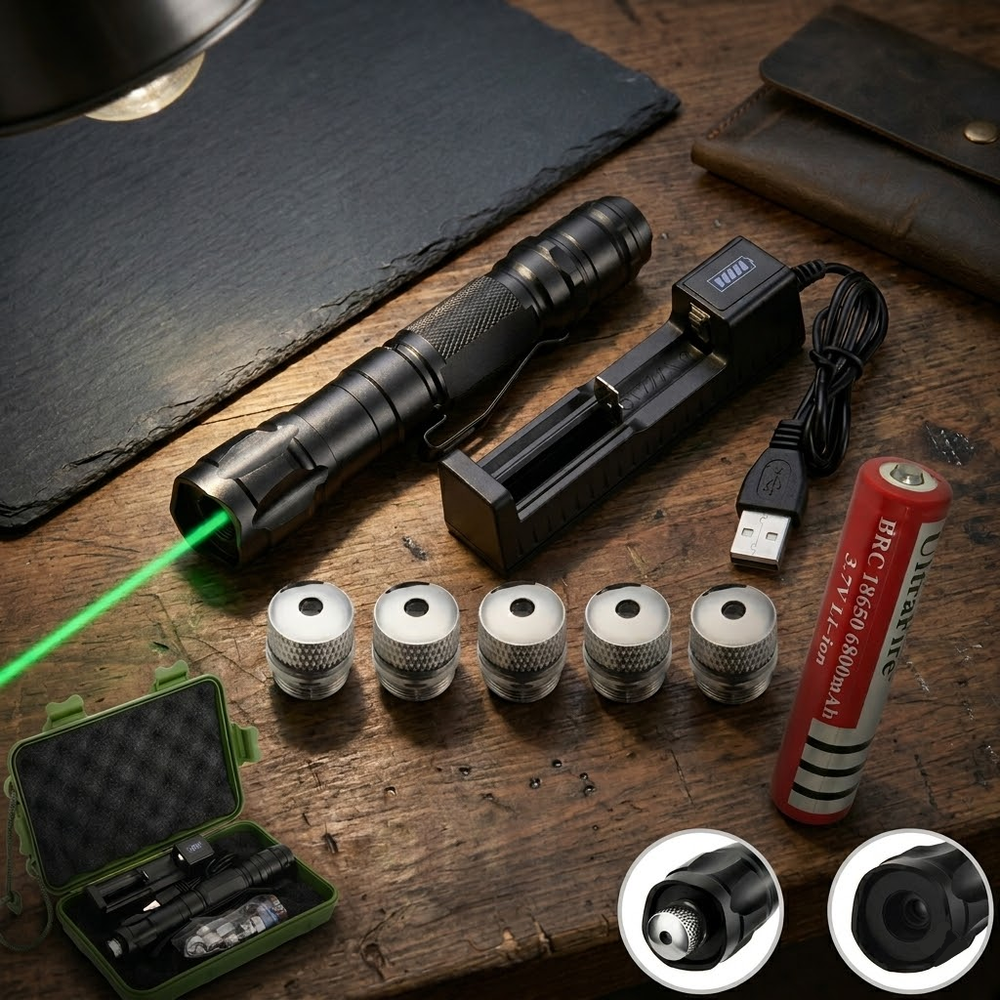 Laser Pointer – Long-Range Reach, Rechargeable Battery & Green Beam Precision