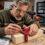 Precision Aluminium Woodworking Square with Drill Guide Holes – 90° & 45° Angles for Accurate Cuts