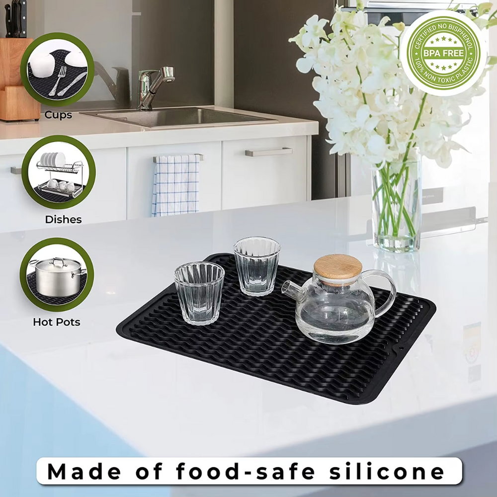 Enhanced Product Title: "Silikon-Abtropfmatte – Hitzebeständig, Leicht zu Reinigen & Rutschfest für Küchenbedarf" 

This title includes relevant keywords while highlighting key features to attract potential buyers.