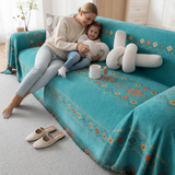 Chenille Sofa Throw – Reversible Geometric Fringe, Machine-Washable & 180×130–300cm
