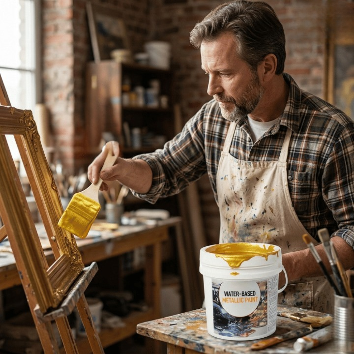 Water-Based Metallic Paint – 200g, Gold & Silver, Mirror Finish